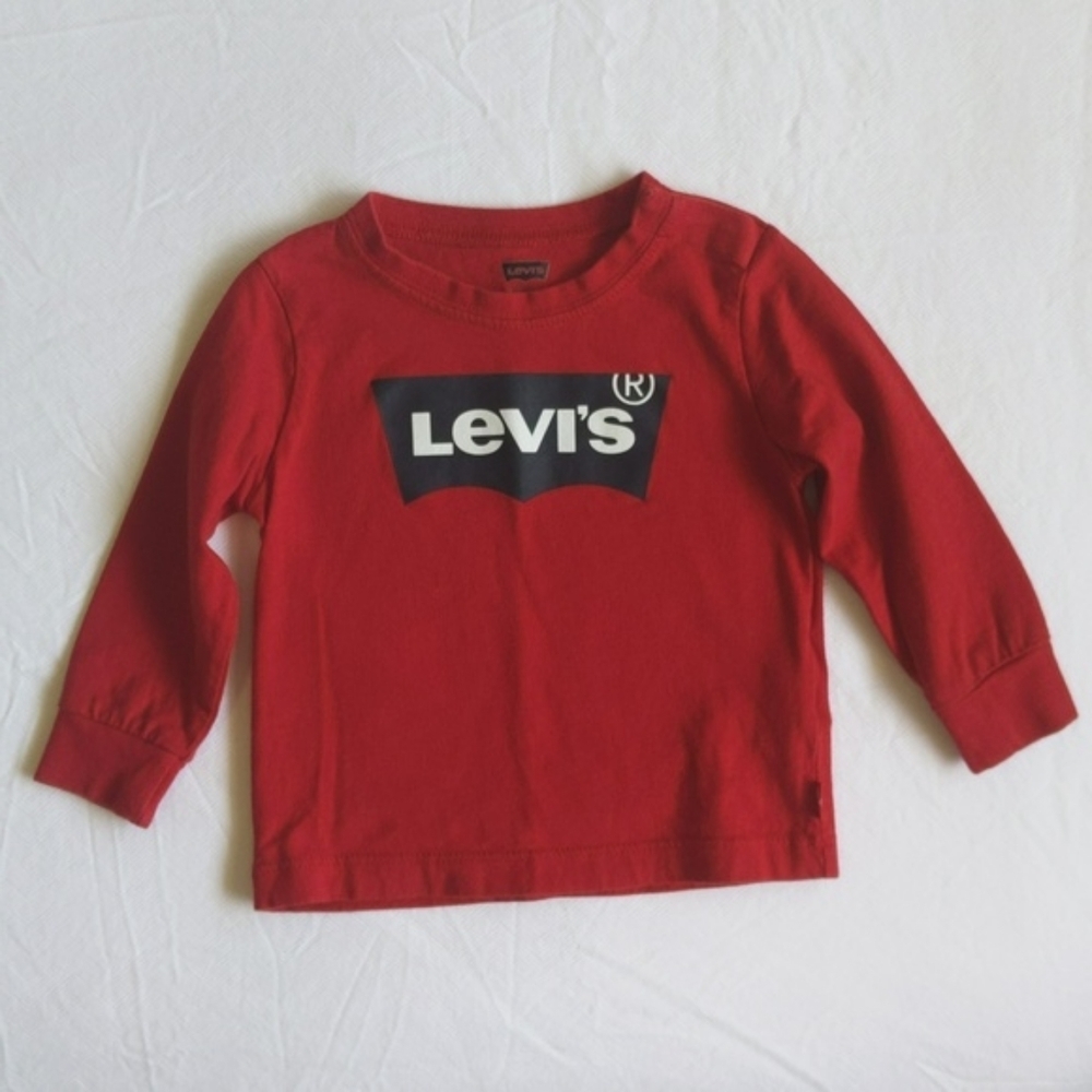 levi's red logo long sleeve shirt 9 months unisex baby